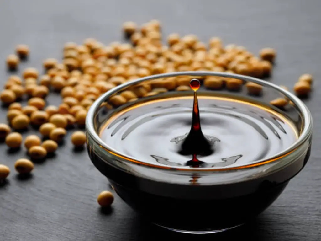 soy sauce in a bowl