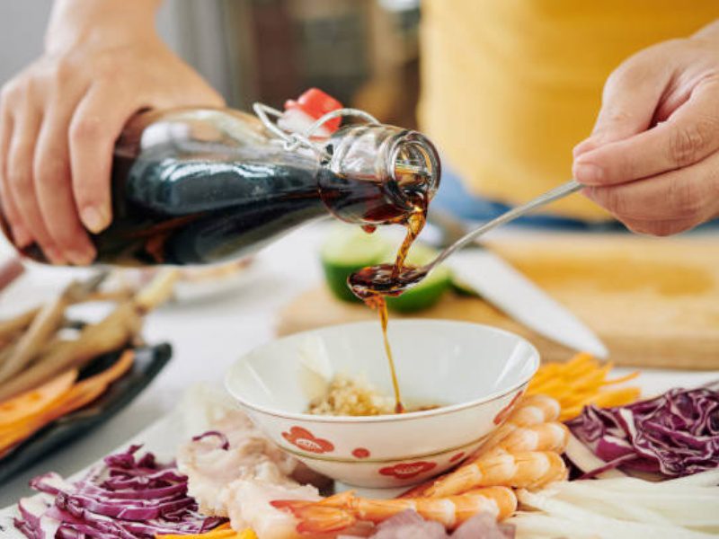 Pouring Soy Sauce