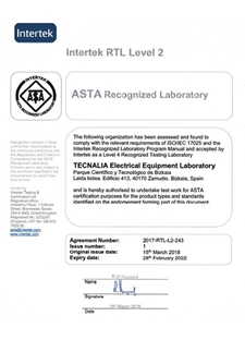 Intertek certificate