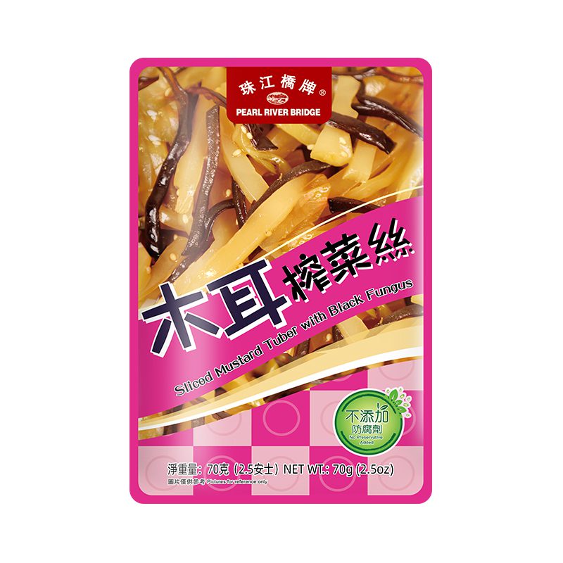 sliced mustard tuber with black fungus